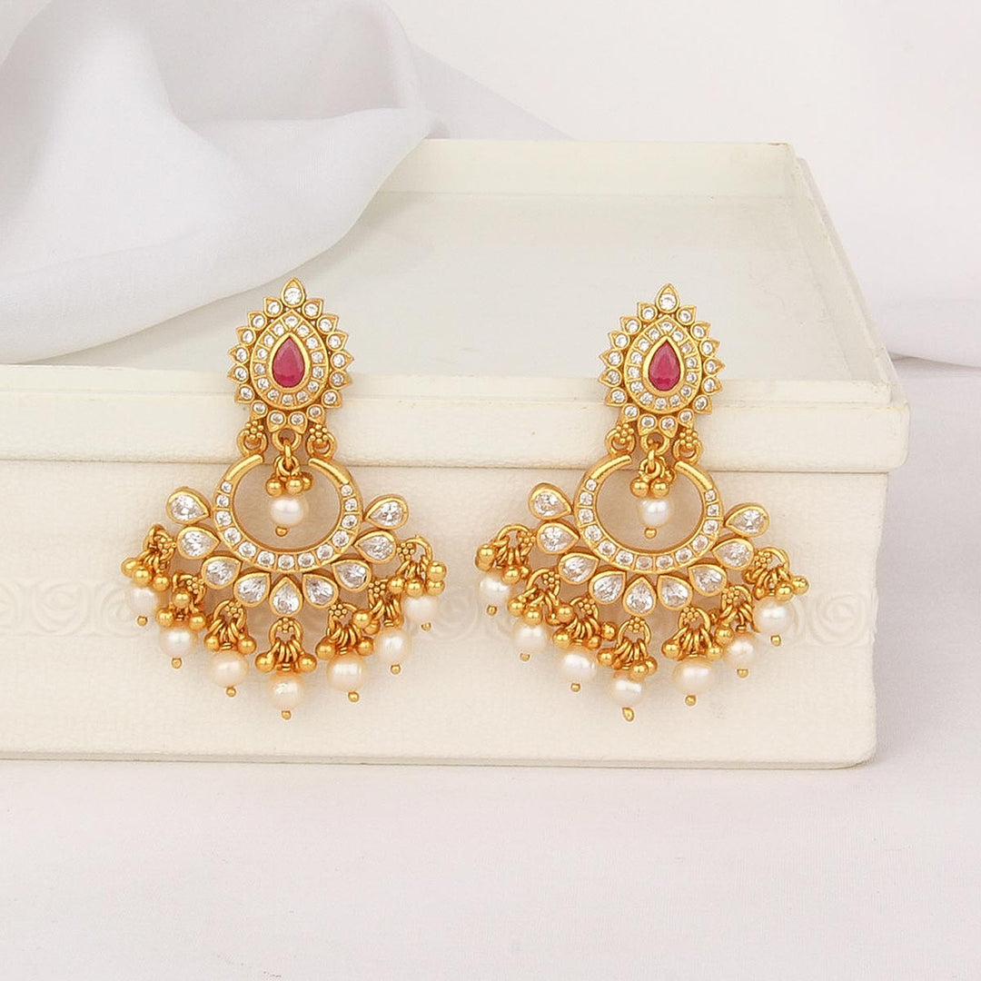 92.5 Silver, 24kt Gold Plated, Zara Chandubaali Earrings | SHOBITAM