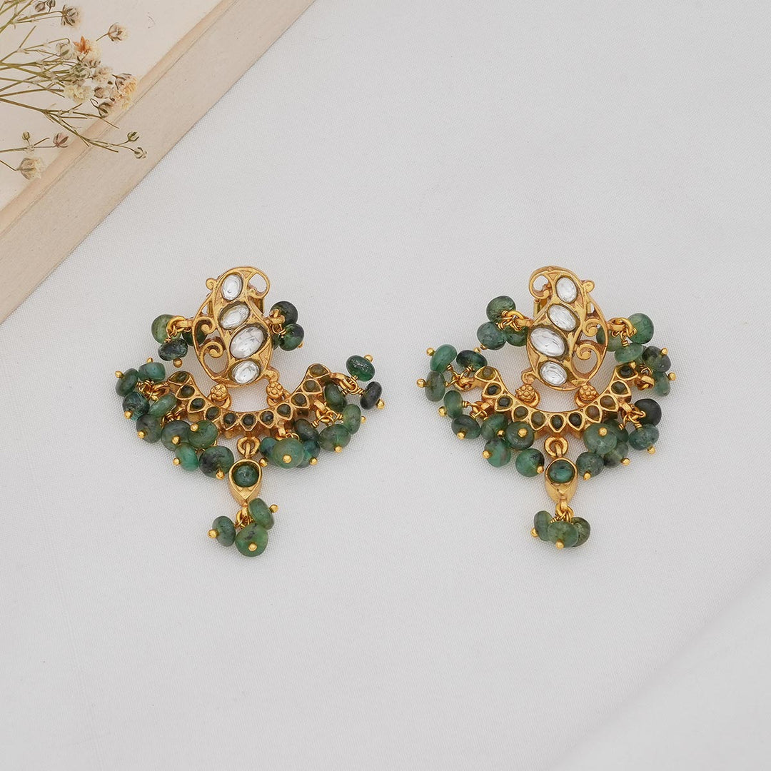 92.5 Silver and 24kt gold-plated, Lunisha Boho Long Earrings | SHOBITAM