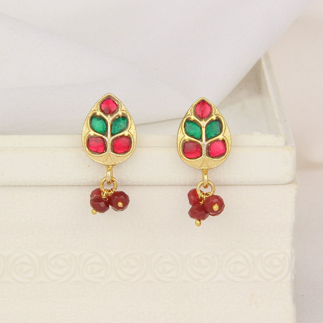 92.5 Silver Gold Plated Sanvikha Kundan Drops | SHOBITAM