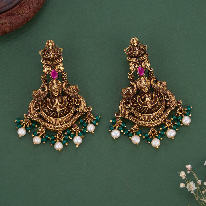 Pure 92.5 Silver, 24kt Gold Plated Jashikha Chandhubaali Earrings | SHOBITAM