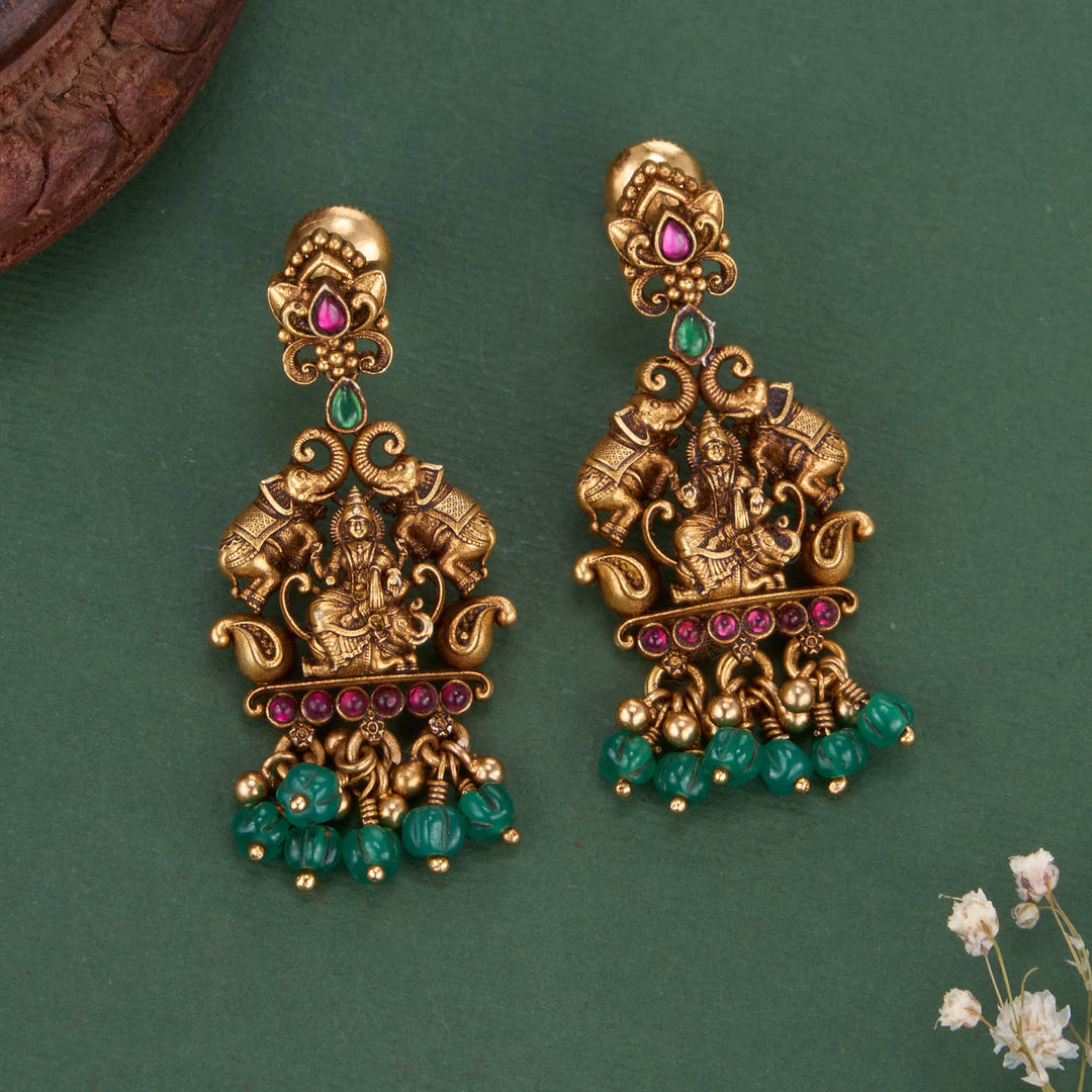 Pure 92.5 Silver, 24kt Gold Plated Divine Look Long Earrings | SHOBITAM