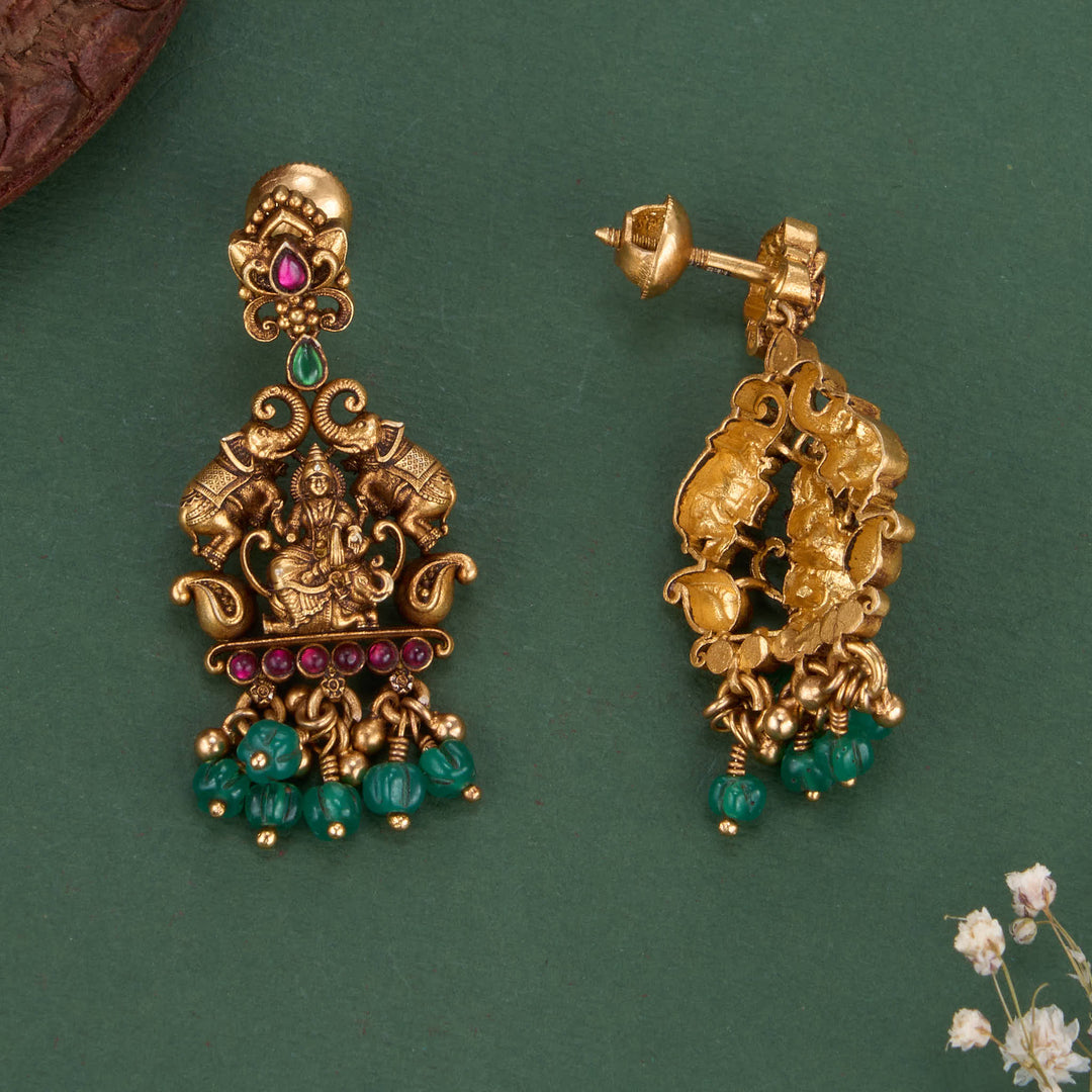 Pure 92.5 Silver, 24kt Gold Plated Divine Look Long Earrings | SHOBITAM