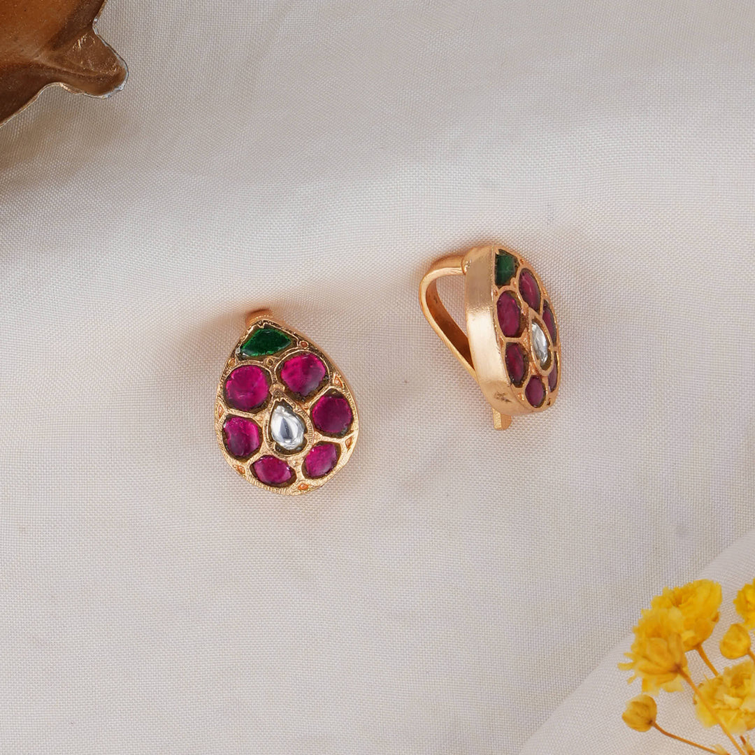 92.5 Silver Gold Plated Arshiya Bugadi Earrings | SHOBITAM