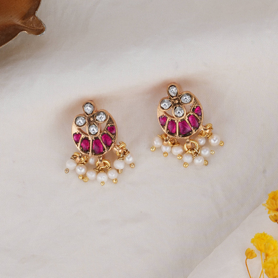 92.5 Silver Gold Plated Charm Bugadi Earrings | SHOBITAM