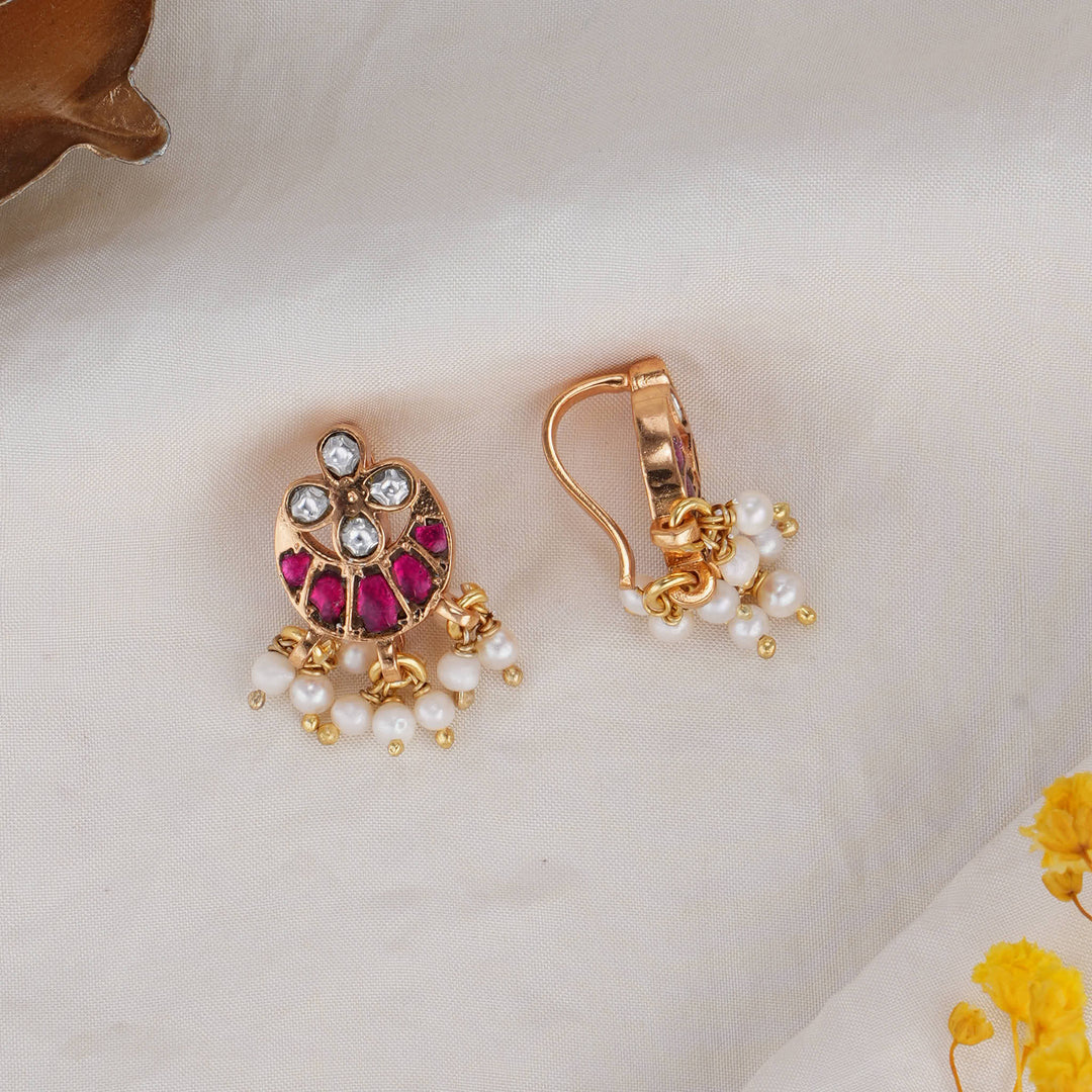 92.5 Silver Gold Plated Charm Bugadi Earrings | SHOBITAM