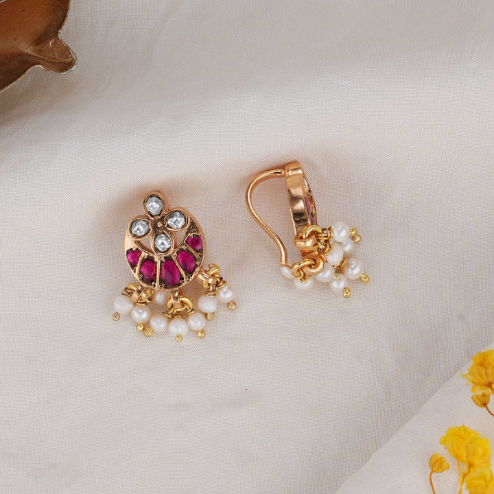 92.5 Silver Gold Plated Charm Bugadi Earrings | SHOBITAM