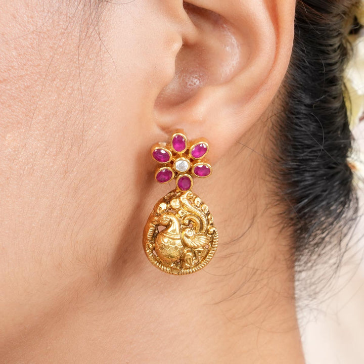 Pure 92.5 Silver Peacock Earrings | SHOBITAM