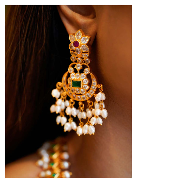 Pure 92.5 Silver Lavina Long Earrings | SHOBITAM