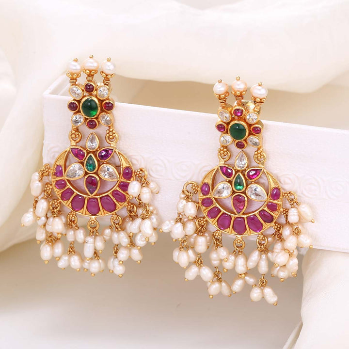 Pure 92.5 Silver Vaishnavi Guttapusalu Earrings | SHOBITAM