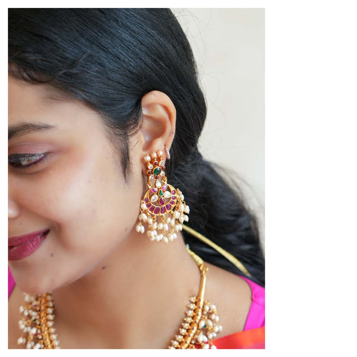 Pure 92.5 Silver Vaishnavi Guttapusalu Earrings | SHOBITAM