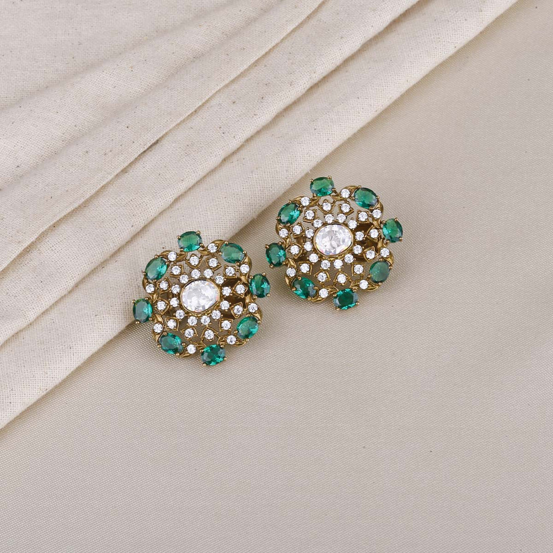 Pure 92.5 Silver Drizzle Victorian Studs | SHOBITAM