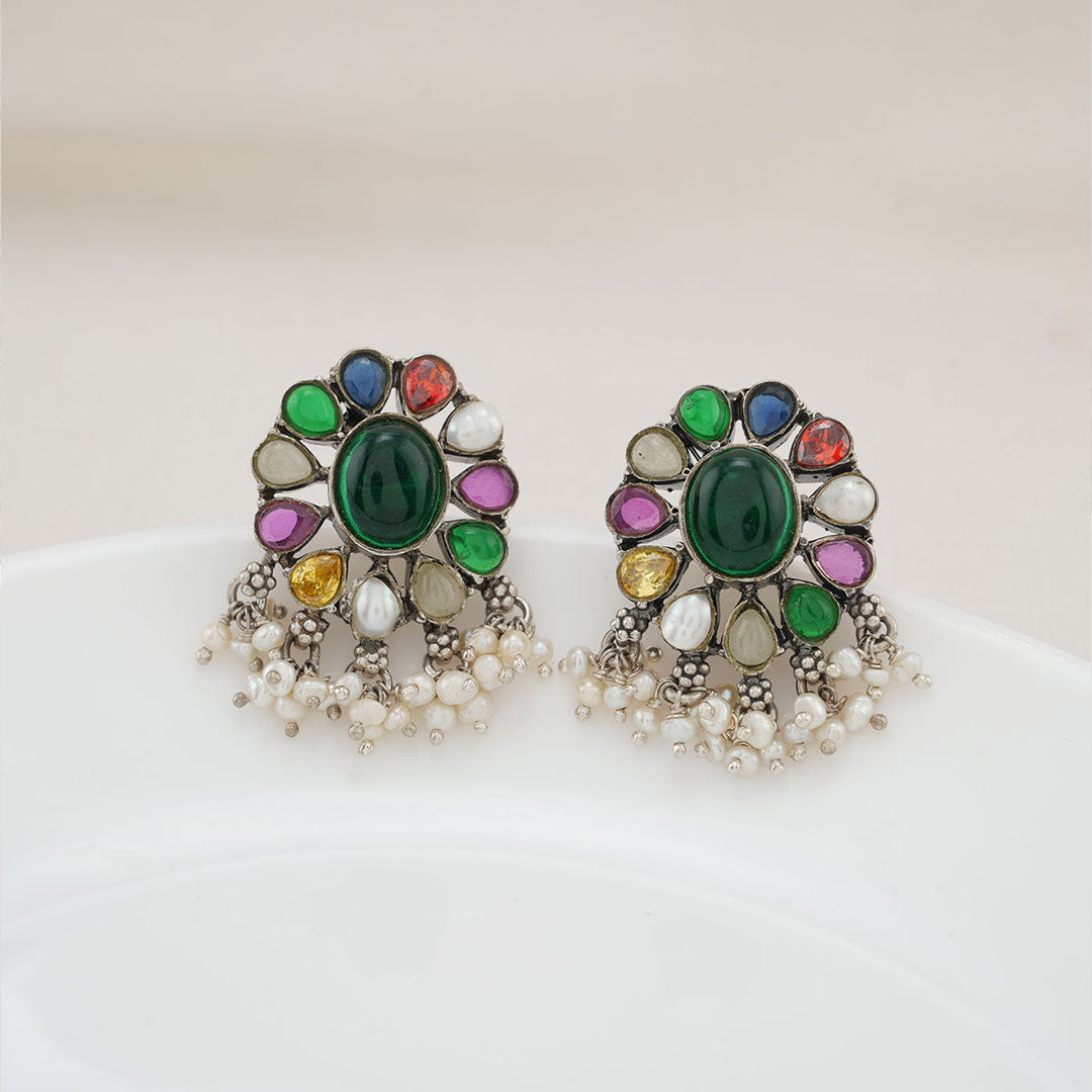 Pure 92.5 Silver Nikisha Oxidised Drops | SHOBITAM