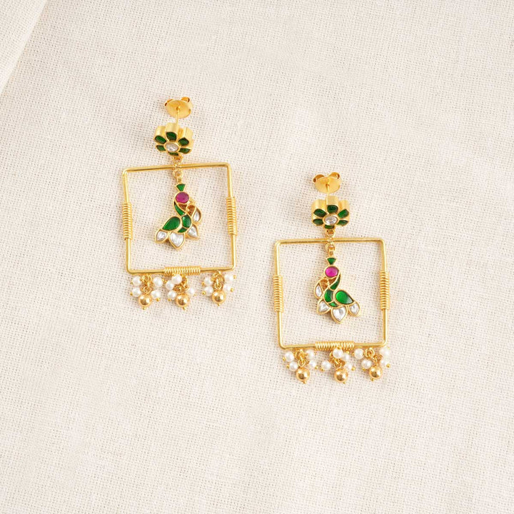 92.5 Silver Talena Kundan Long Earrings