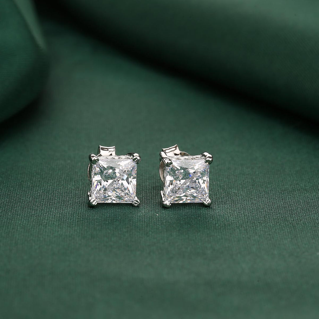 92.5 Silver Sparkle Charm Studs | SHOBITAM