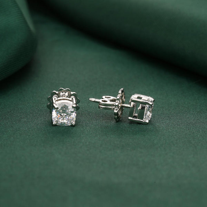 Pure 92.5 Silver Square Charming Studs | SHOBITAM