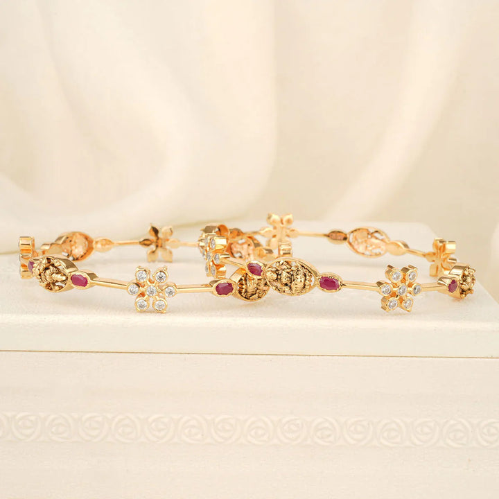 92.5 Silver, Pavika Stone Pair Bangle