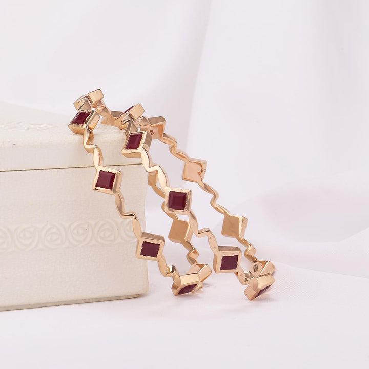 92.5 Silver, 24 kt gold-plated Vidhya Stone Pair Bangle | SHOBITAM