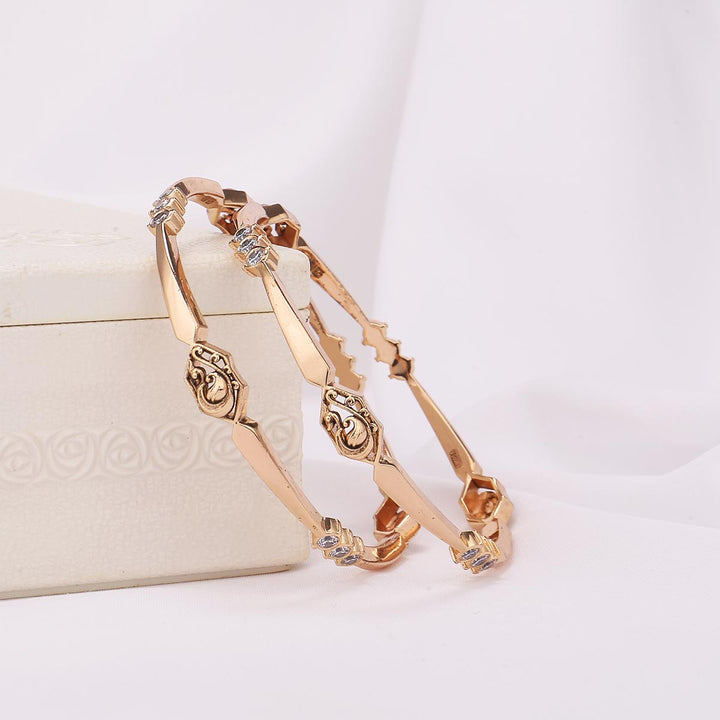 92.5 Silver, 24 kt gold-plated Anavi Stone Pair Bangle | SHOBITAM