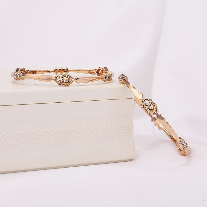 92.5 Silver, 24 kt gold-plated Anavi Stone Pair Bangle | SHOBITAM
