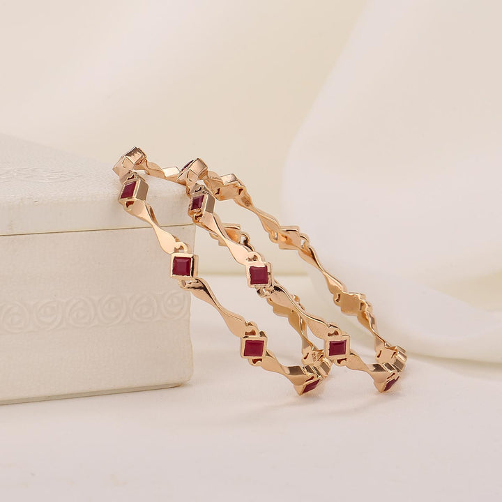 92.5 Silver, 24 kt gold-plated Harini Stone Pair Bangle | SHOBITAM