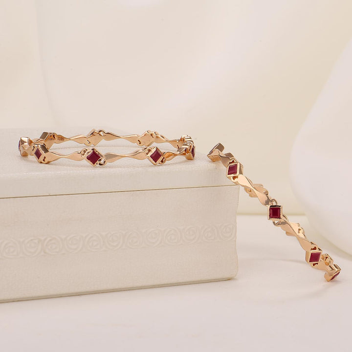 92.5 Silver, 24 kt gold-plated Harini Stone Pair Bangle | SHOBITAM