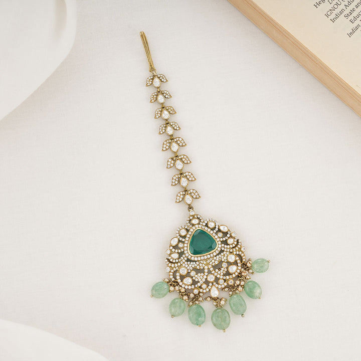 Pure 92.5 Silver Garnet Victorian Maangtikka | SHOBITAM