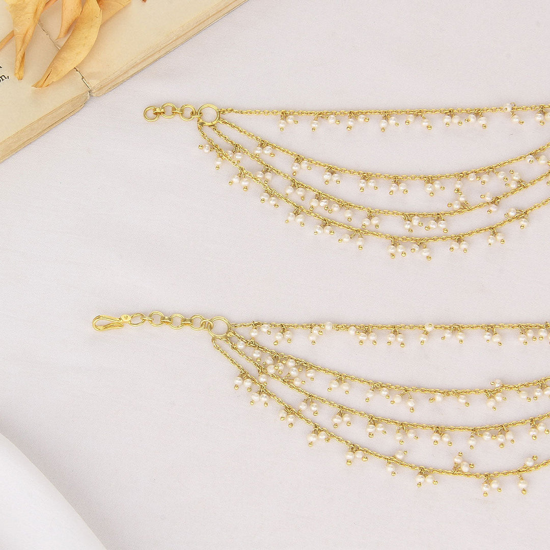 Pure 92.5 Silver, 24kt Gold Plated Liyanka Hair Maatal | SHOBITAM