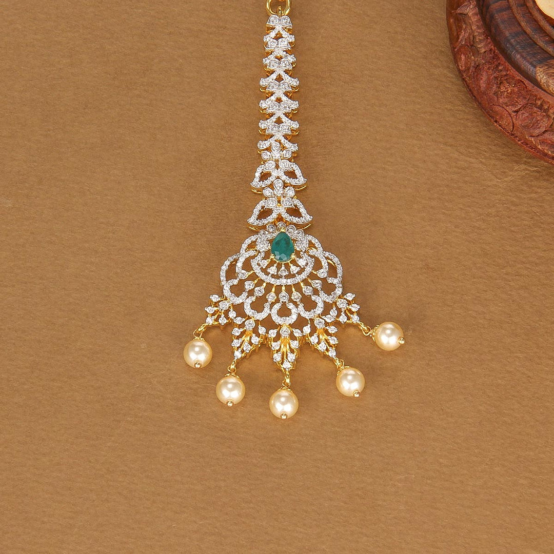 92.5 Silver, Gold Plated, Raziya Avikam Maangtikka | SHOBITAM
