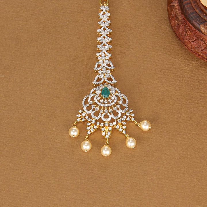 92.5 Silver, Gold Plated, Raziya Avikam Maangtikka | SHOBITAM