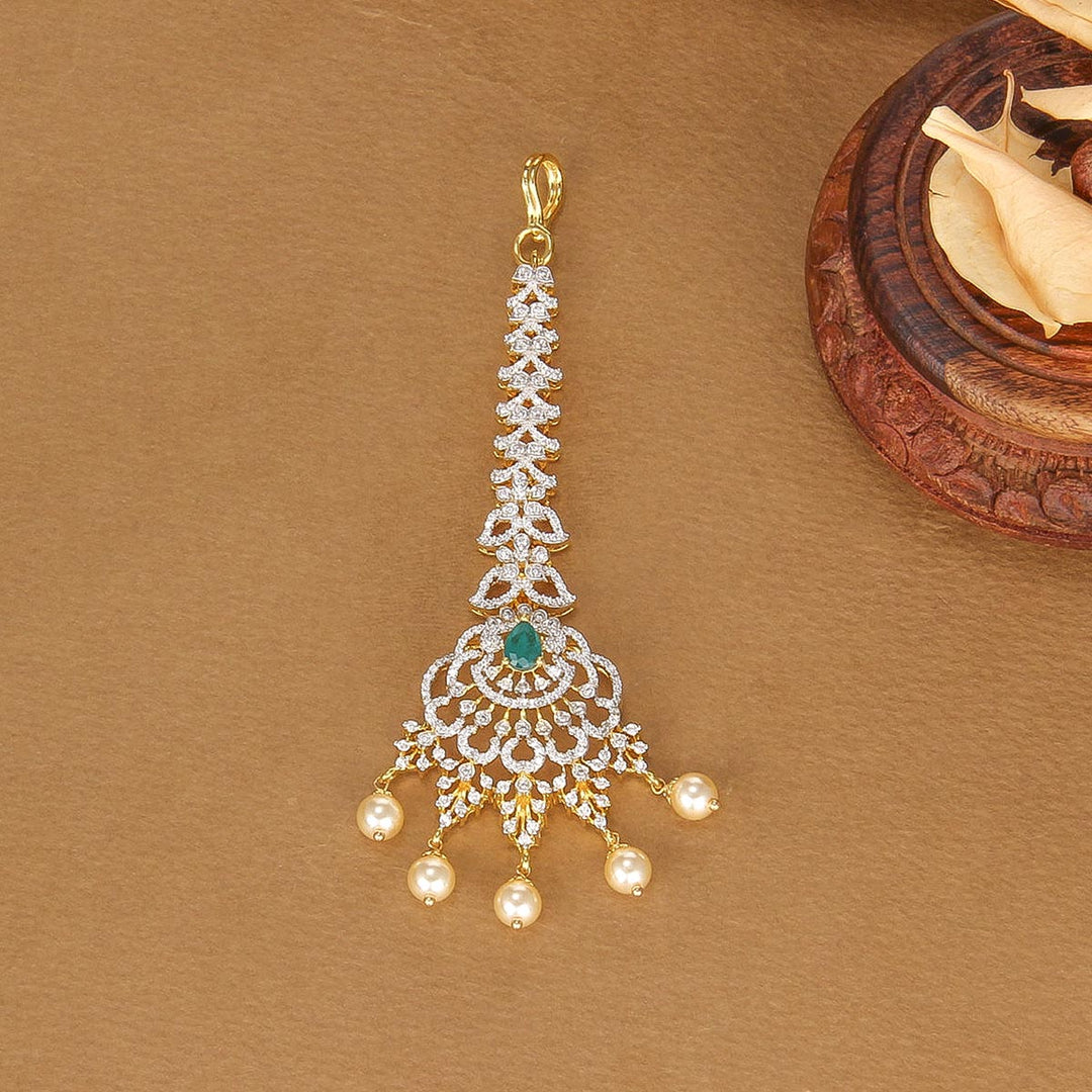 92.5 Silver, Gold Plated, Raziya Avikam Maangtikka | SHOBITAM