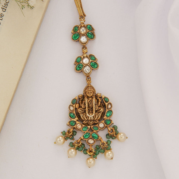 92.5 Silver, 24kt Gold Plated, Aspara Nagas Tikka | SHOBITAM