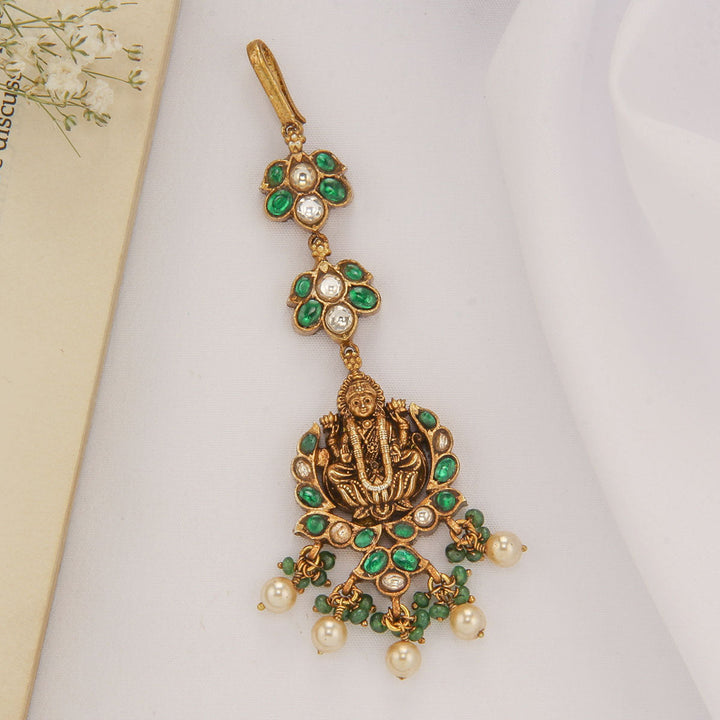 92.5 Silver, 24kt Gold Plated, Aspara Nagas Tikka | SHOBITAM