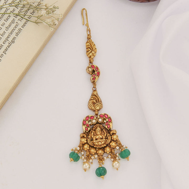 92.5 Silver, 24kt Gold Plated, Vihana Nagas Tikka | SHOBITAM