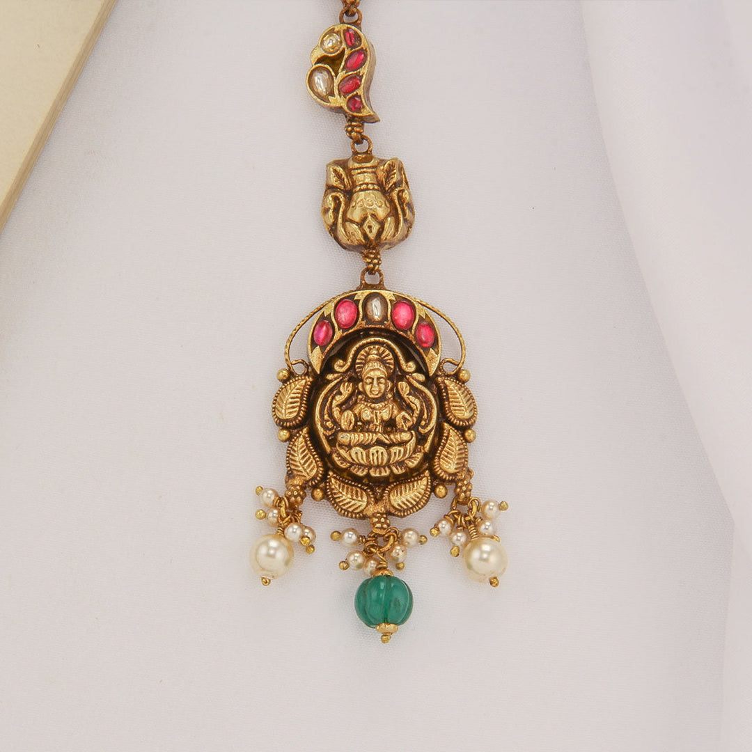 92.5 Silver, 24kt Gold Plated, Riyona Nagas Tikka | SHOBITAM