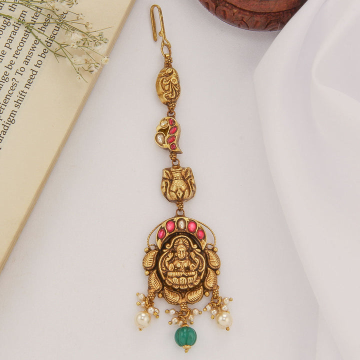 92.5 Silver, 24kt Gold Plated, Riyona Nagas Tikka | SHOBITAM