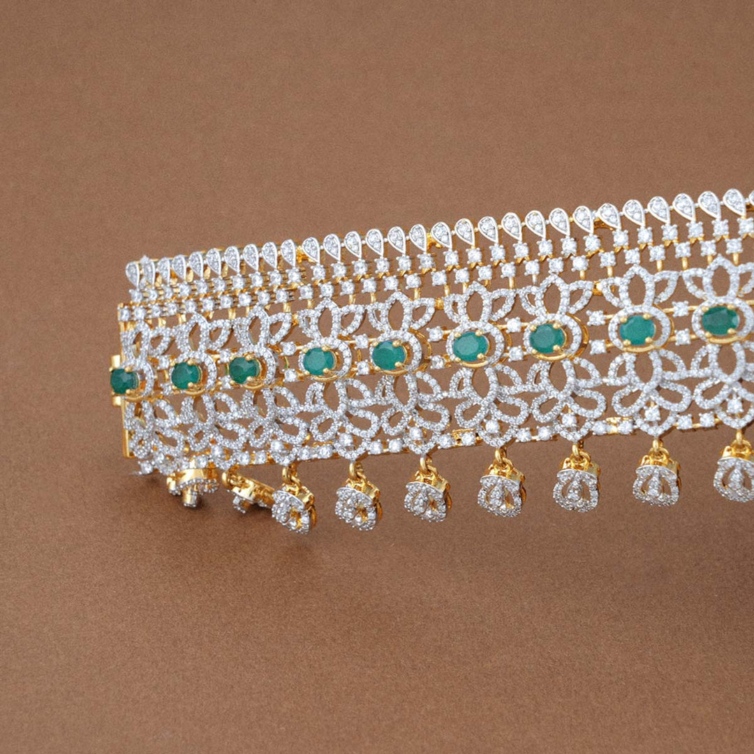 Pure 92.5 Silver Vikshi Diamond Like Oddiyanam