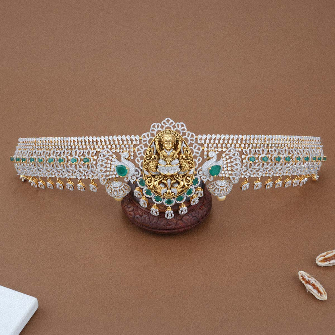 Pure 92.5 Silver Vikshi Diamond Like Oddiyanam