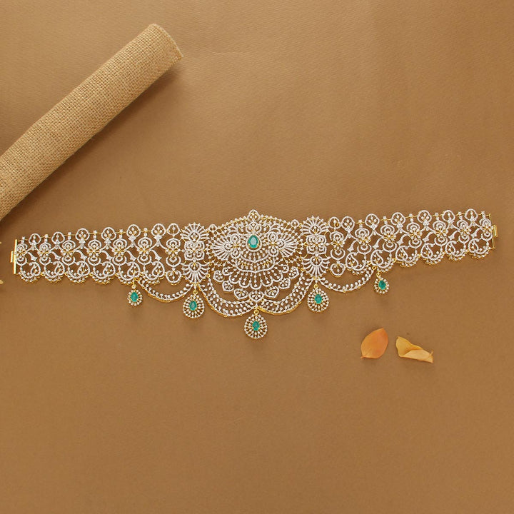 Pure 92.5 Silver Greatness Diamond Like Oddiyanam | SHOBITAM