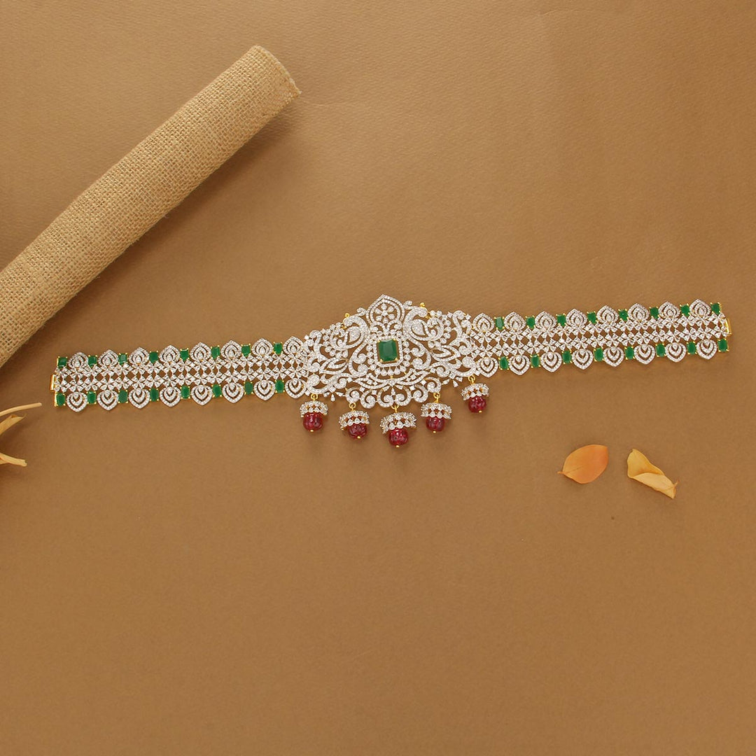 Pure 92.5 Silver Sienna Diamond Like Oddiyanam | SHOBITAM
