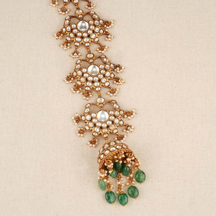 92.5 Pure Silver, 24Kt Gold Plated Gorgeous Kundan Jadai for Hair