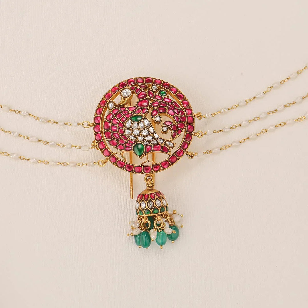 92.5 Silver 24Kt Gold Plated Stunning Jada Billa with Maatal