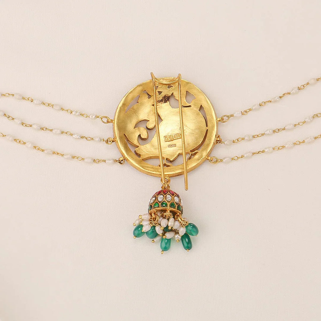 92.5 Silver 24Kt Gold Plated Stunning Jada Billa with Maatal