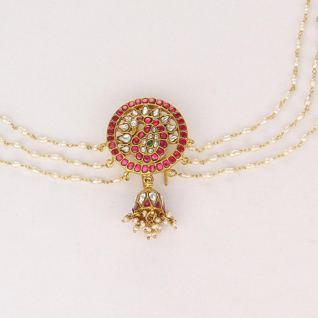 Pure 92.5 Silver, 24kt Gold Plated Shiksha Jada Billa With Maatal | SHOBITAM