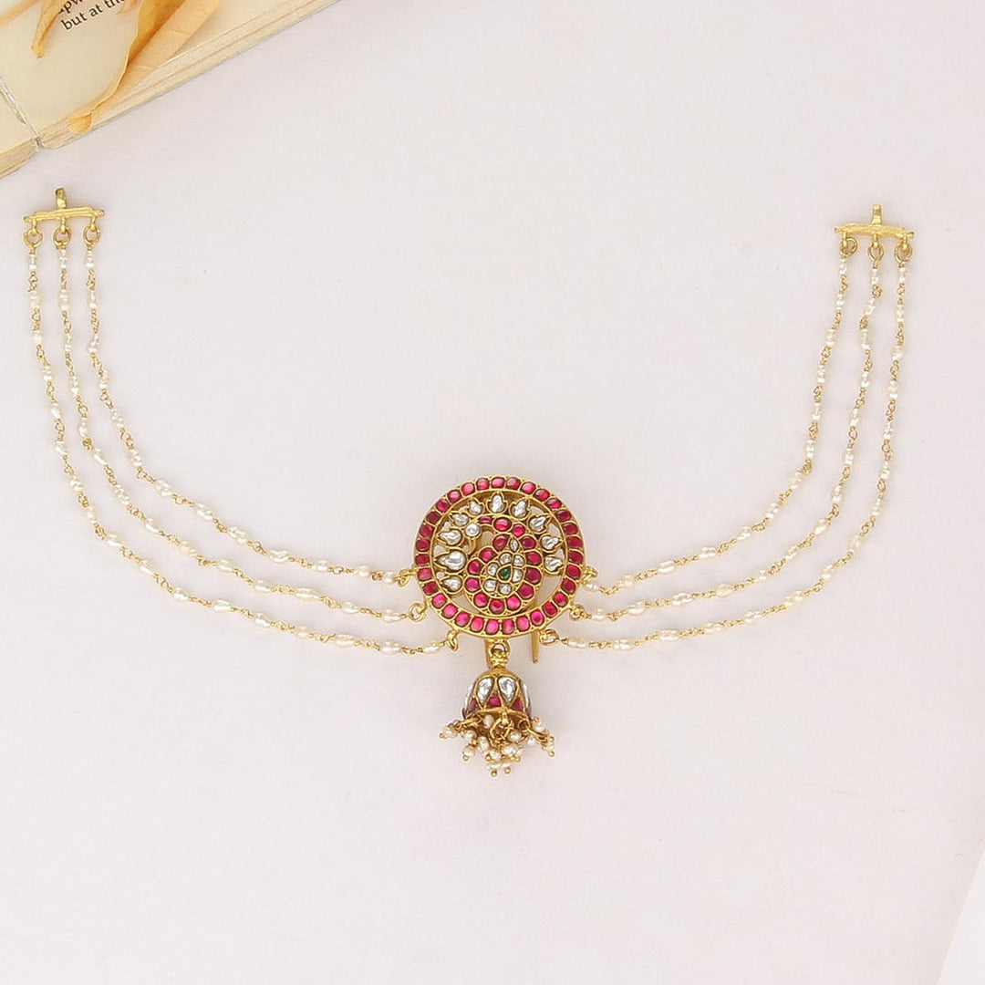 Pure 92.5 Silver, 24kt Gold Plated Shiksha Jada Billa With Maatal | SHOBITAM