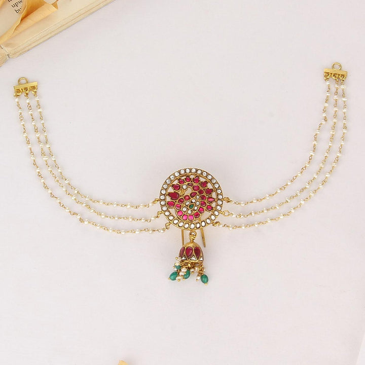 Pure 92.5 Silver, 24kt Gold Plated Yamika Jada Billa With Maatal | SHOBITAM