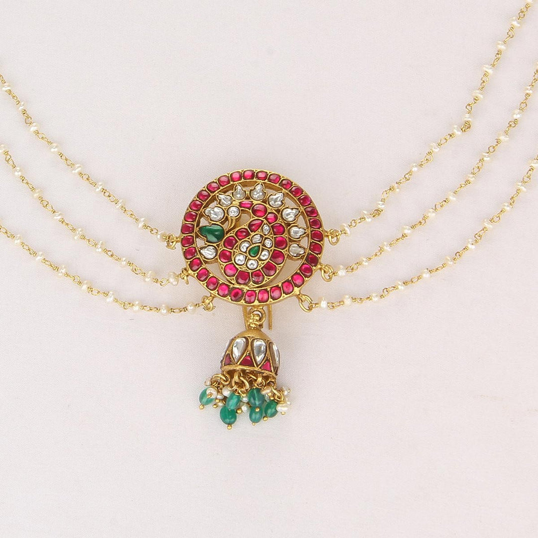 Pure 92.5 Silver, 24kt Gold Plated Yuvisha Jada Billa With Maatal | SHOBITAM