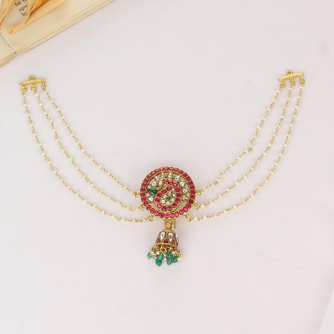 Pure 92.5 Silver, 24kt Gold Plated Yuvisha Jada Billa With Maatal | SHOBITAM