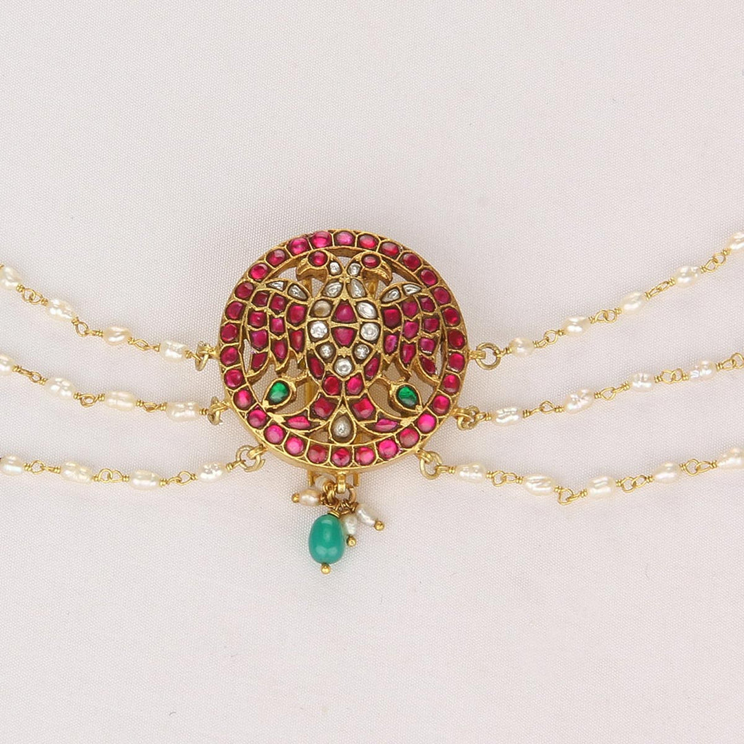 Pure 92.5 Silver, 24kt Gold Plated Venisha Jada Billa With Maatal | SHOBITAM
