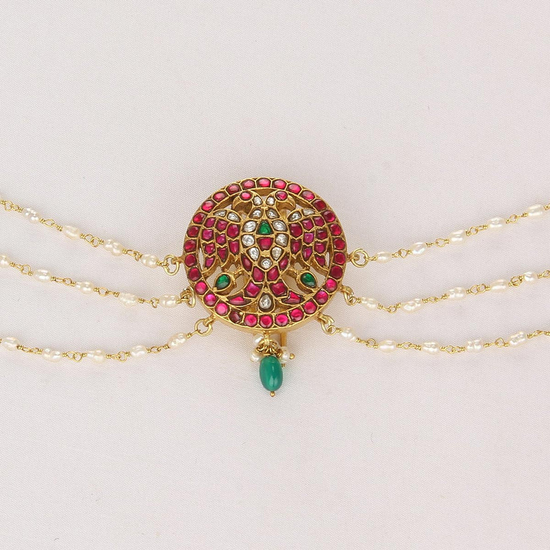 Pure 92.5 Silver, 24kt Gold Plated Vimrath Jada Billa With Maatal | SHOBITAM