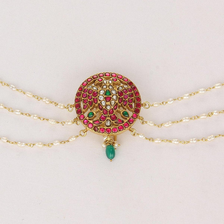Pure 92.5 Silver, 24kt Gold Plated Vimrath Jada Billa With Maatal | SHOBITAM